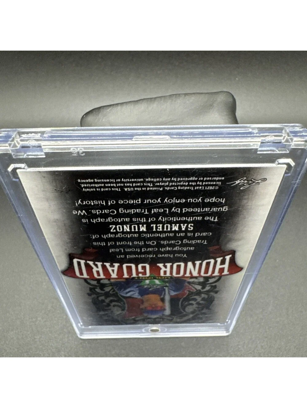 Samuel Munoz Signed Valiant Honor Guard HG-SM1 - 2021 Leaf with Protector